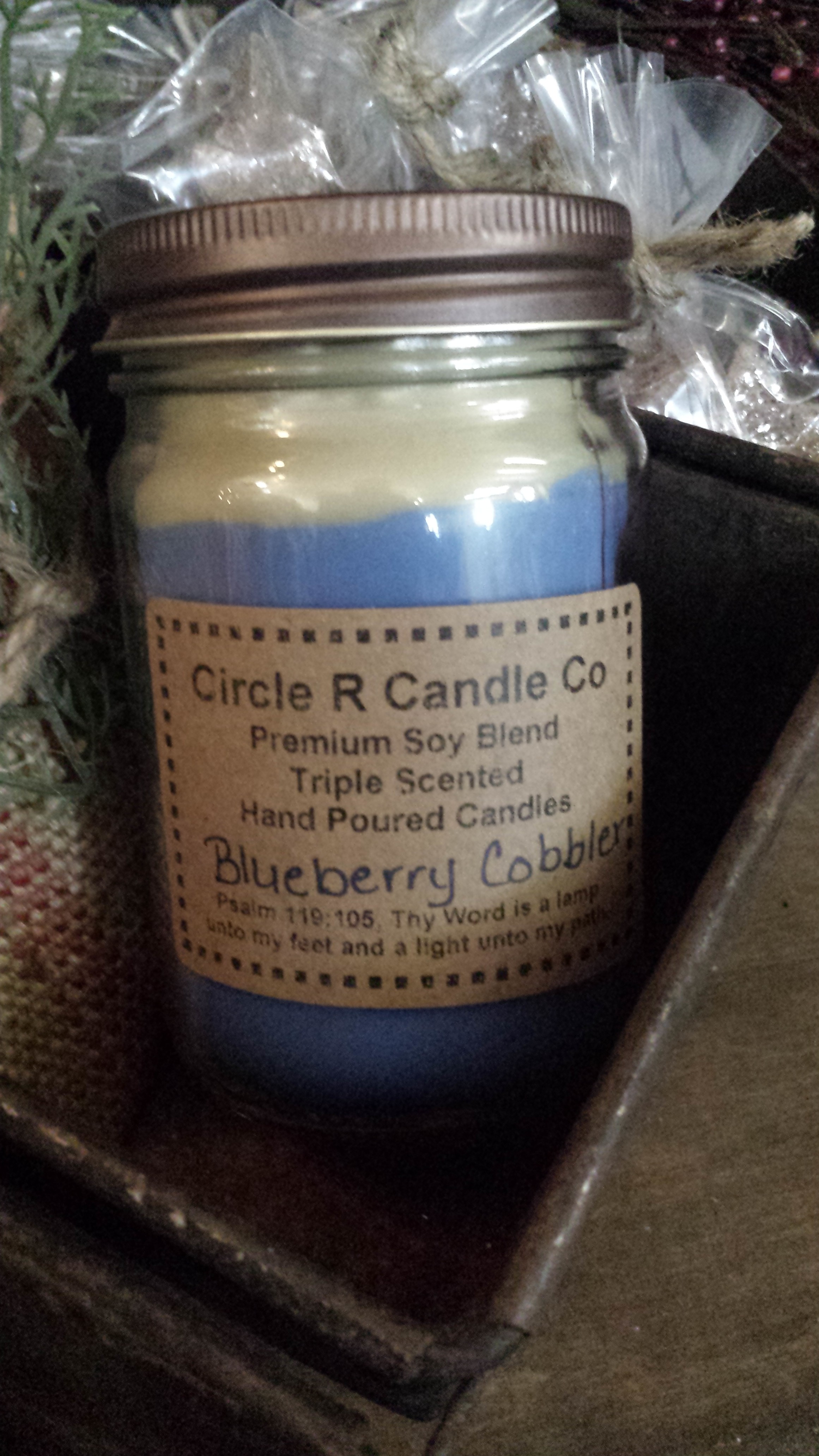 16oz Jar Soy Candle Blueberry Cobbler